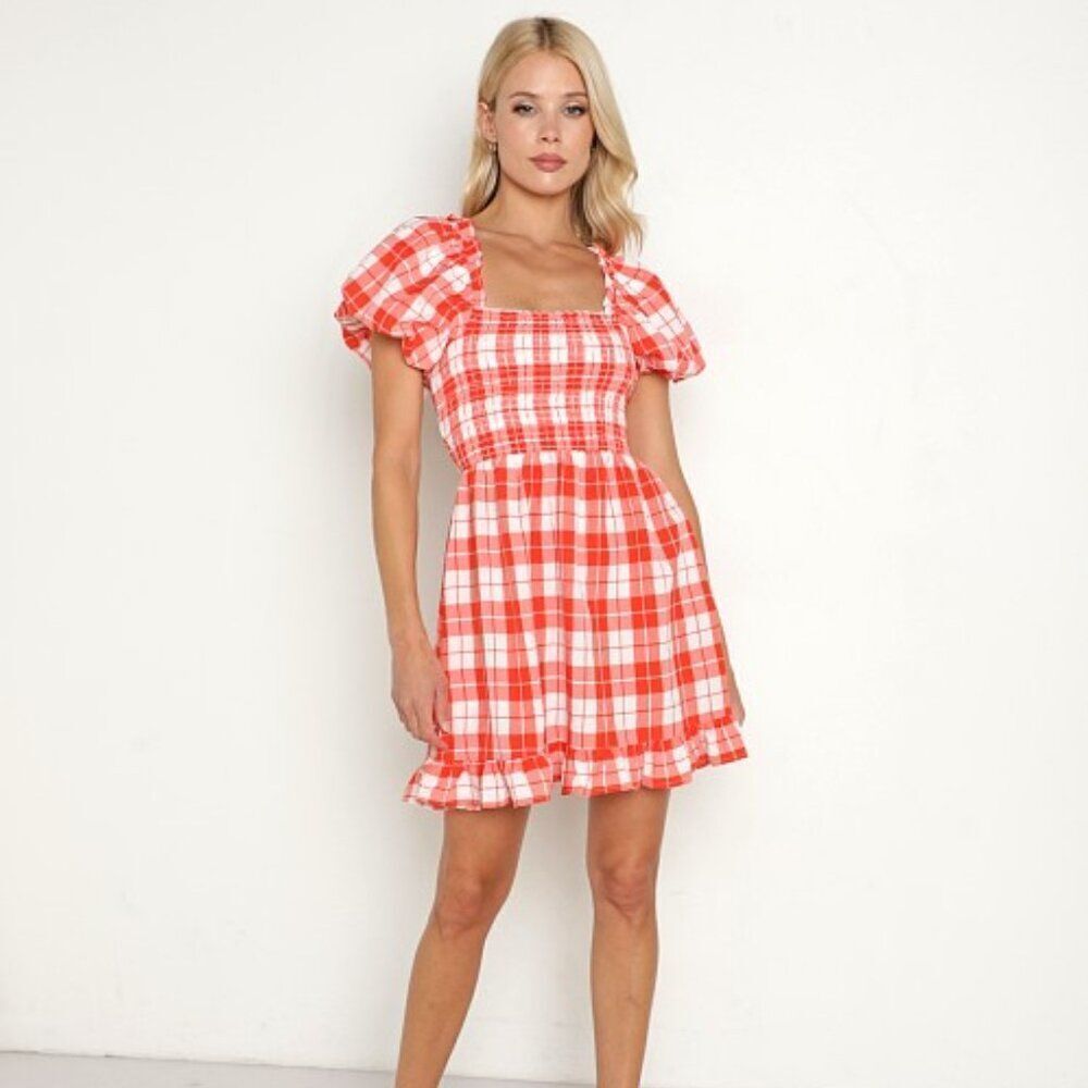 ✨ SHOW ME YOUR MUMU ✨ Colvin Mini Dress in Picnic Plaid - [Large]